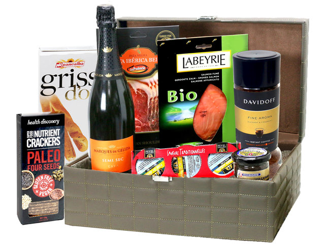 Wine n Food Hamper - Fancy Premium Coffee And Food Gift Hamper FH54 - L76603443 Photo