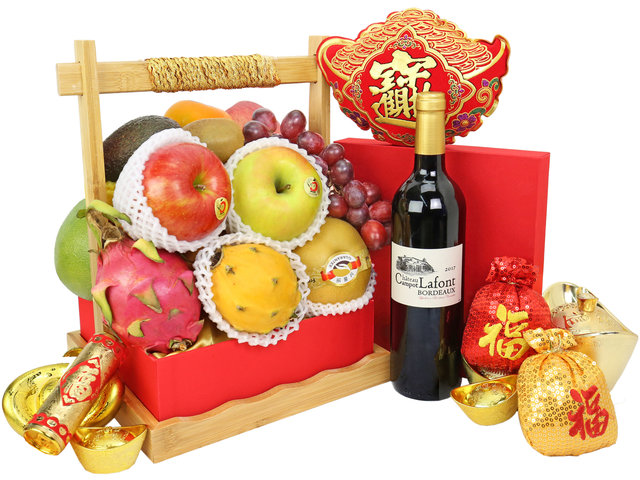 新年果籃Hamper - 新年紅酒水果禮籃 M12 - CH20104A4 Photo