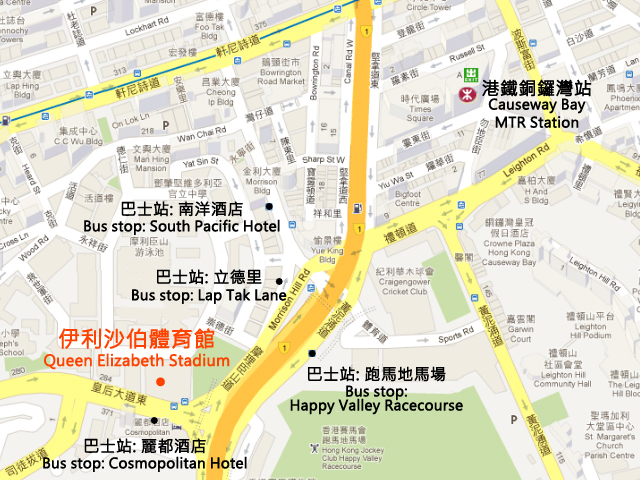 Queen Elizabeth Stadium Map